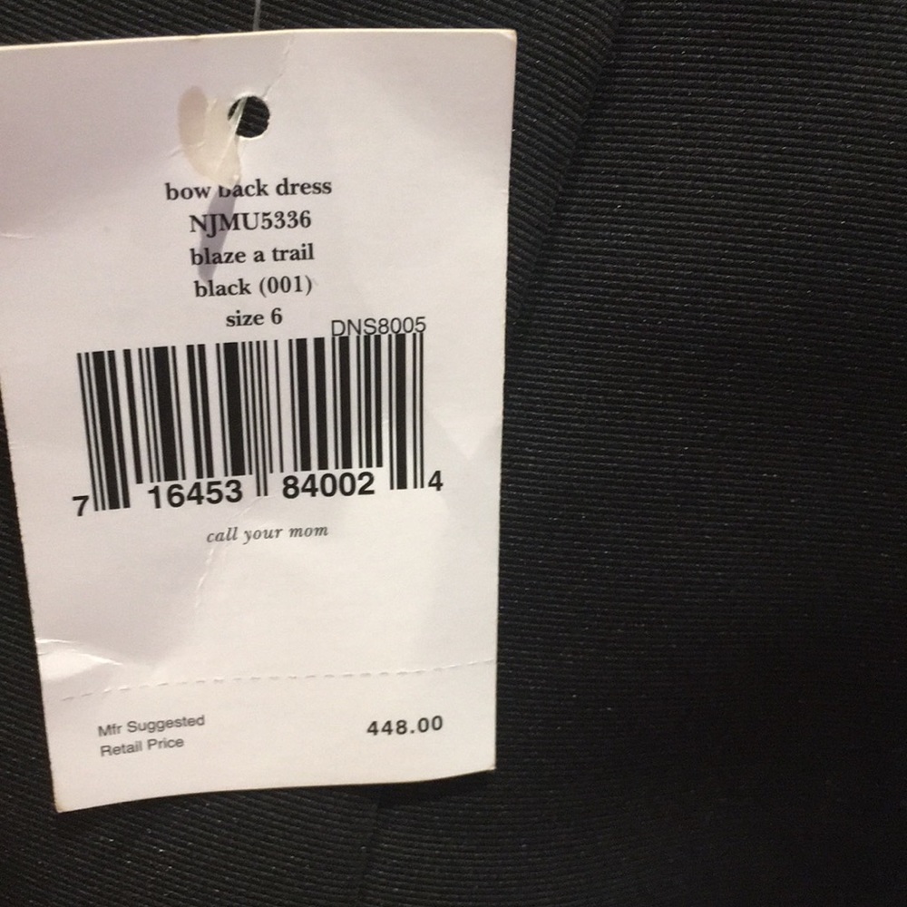 Kate Spade Black Bow back dress size 6 - Picture 5 of 6